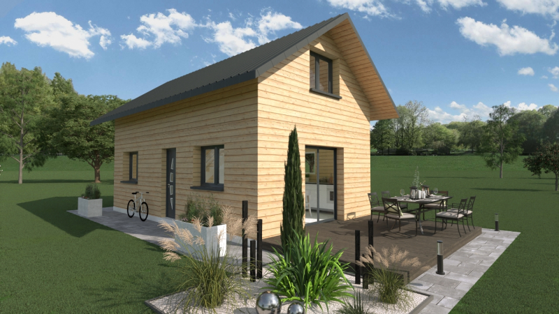 Chalet en bois habitable de 70m² à étage