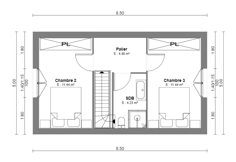 Plan de l'étage chalet 