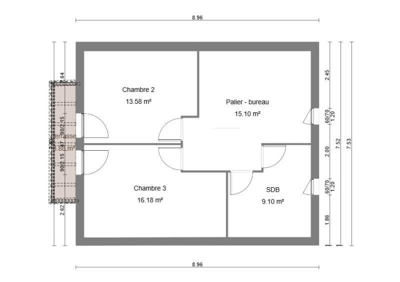 Plan de l'étage chalet 